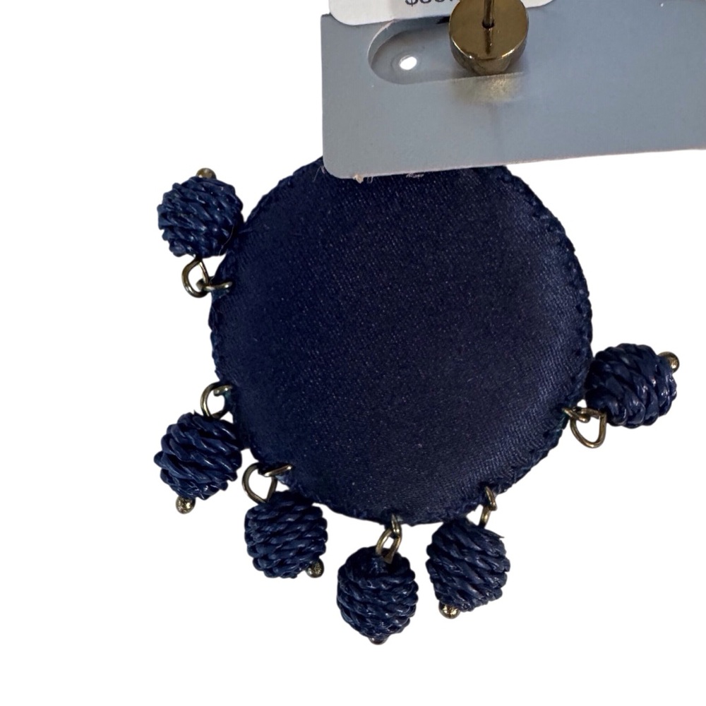 ❌❌❌❌❌Chicos NWT $35 Navy Blue Boho Western Group Beaded Circular Dangle Earrings - Picture 5 of 6